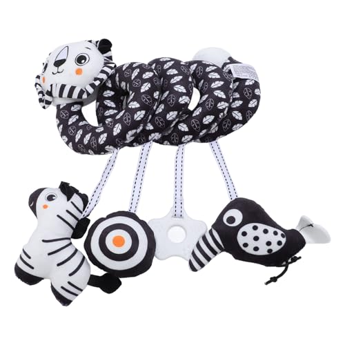 Qcwwy Stilvoller Schwarz -weißer Spiralwagen -Kinderwagen Karrierespielzeug, Süßes Aussehen Design, Ruhige Babygefühle, Eltern, Plüschmaterial von Qcwwy