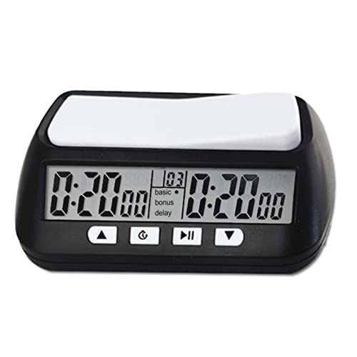 Schachuhr Digitaler Schachtimer mit Akustischer Alarmfunktion YS 902 Schwarz Englische Version Digitaler Schachtimer Professionell für Brettspiele mit Alarm von Qcwwy