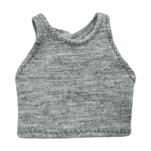 Qectial 1/12 Puppenstrickweste, Machen Sie Ihre Eigenen Puppen, Lehrreich für Kinder, Modepuppen Pullover Oberteil für 5,51 Zoll Fashion Girl, Grau von Qectial