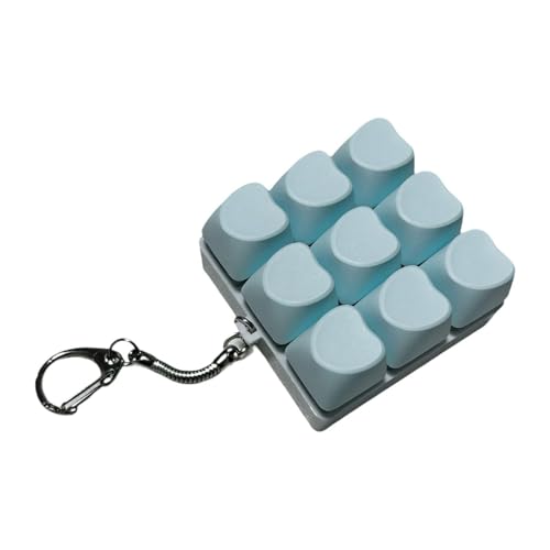 Qectial 9 Tasten Schlüsselanhänger, Knopf Finger Spielzeug, Tragbare, Vielseitige Knopf Zappelgeschenke, Blau Qectial 9 Tasten Schlüsselanhänger, Knopf Finger Spielzeug, Tragbare, Vielseitige Knopf Zappelgeschenke, Blau von Qectial
