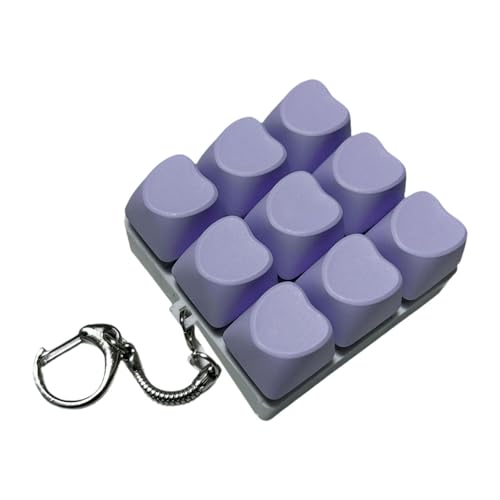 Qectial 9 Tasten Schlüsselanhänger, Knopf Finger Spielzeug, Tragbare, Vielseitige Knopf Zappelgeschenke, Violett Qectial 9 Tasten Schlüsselanhänger, Knopf Finger Spielzeug, Tragbare, Vielseitige Knopf Zappelgeschenke, Violett von Qectial