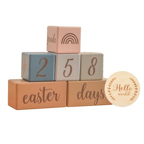 Qectial Blöcke Set, Holzscheiben, Kreatives Erinnerungsstück für Die Babyparty, Neugeborenen Andenken, Einzigartige Foto Requisiten, Erinnerungen, Blau Qectial Blöcke Set, Holzscheiben, Kreatives Erinnerungsstück für Die Babyparty, Neugeborenen Andenken, Einzigartige Foto Requisiten, Erinnerungen, Blau von Qectial