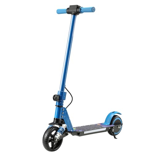Qekud S5 E-Scooter Kinder, Faltbarer Elektroroller mit LED-Beleuchtung, 6,5" Geländereifen, bis zu 14 Km/h, für 6-14 Jahre, Blau von Qekud