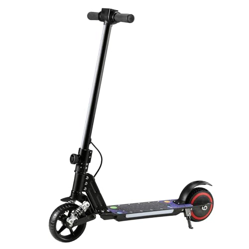 Qekud S5 E-Scooter Kinder, Faltbarer Elektroroller mit LED-Beleuchtung, 6,5" Geländereifen, bis zu 14 Km/h, für 6-14 Jahre, Schwarz von Qekud