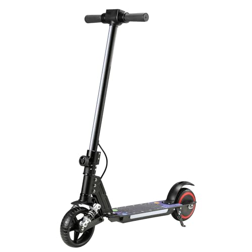 Qekud S5 E-Scooter Kinder, Faltbarer Elektroroller mit LED-Beleuchtung, 6,5" Geländereifen, bis zu 14 Km/h, für 6-14 Jahre, Schwarz von Qekud