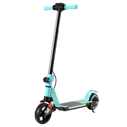 Qekud S5 E-Scooter Kinder, Faltbarer Elektroroller mit LED-Beleuchtung, 6,5" Geländereifen, bis zu 14 Km/h, für 6-14 Jahre, hellblau von Qekud