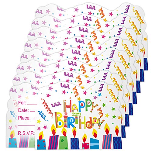 Qemsele Einladungskarten Kindergeburtstag, 30 Stück Einladung & Umschlägen Mädchen Jungs Geburtstag Einladungskarte Englisch Kinder Geburtstagseinladungen Mitgebsel Themenparty lädt EIN Jahrestag von Qemsele