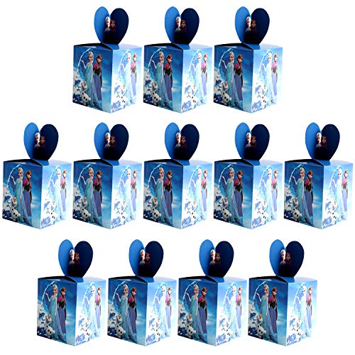 Qemsele Party-Schachteln Partytüten 12 Stück, Kinder Mitgebsel Kindergeburtstag Gastgeschenke Tüten Tasche, Kordelzug Rucksack Bag Turnbeutel für Mädchen Kostümparty, Geburtstagsfeier (Frozen) von Qemsele