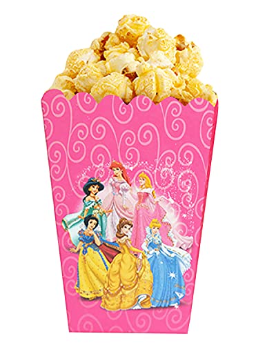 Qemsele Popcorntüten Popcornboxen, 30 Stück Karton Popcorn Box Snack Tüte Partytüten für Leckereien und Süßigkeiten Geburtstagsfeiern, Filmabend, Karneval, Hochzeiten, Kindergeburtstag (Princess) von Qemsele