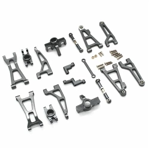 Qemue Metall-Upgrade-Zubehör für Mjx Hyper Go Ersatzteile 16207 16208 16209 16210 H16H modifiziertes Rc Drift Auto ferngesteuerte Autos (Farbe: Titan), Einheitsgröße von Qemue