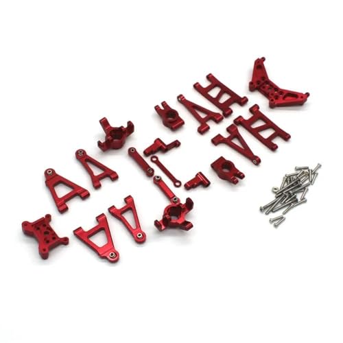 Qemue 1/14 Metall-Upgrades Schwingarm-Set-Teile, kompatibel mit Hyper Go RC Auto-Ersatzzubehör, für MJX 14301 14302 RC Car (Farbe: Rot-05), Einheitsgröße von Qemue