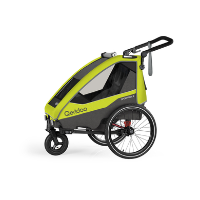 Qeridoo® Kinderfahrradanhänger Sportrex2 Limited Edition Lime Green Kollektion 2023 von Qeridoo