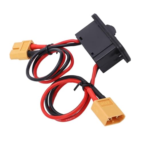 Qerwsdty RC-Flugzeugschalter, 18 AWG Großer Stromschalter mit XT60-Stecker, Robuster EIN-/Ausschalter für RC-Modellflugzeuge von Qerwsdty