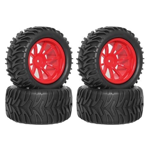 Qerwsdty RC-Reifen 1/10 -Reifen und Felgen Ferngesteuerte -Reifen Rot von Qerwsdty