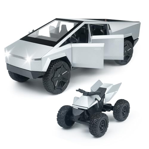 Cybertruck Spielzeug, 1/24 Cyber Truck Spielzeug Legierung Druckguss Metall Spielzeug Trucks mit Lichtern und Geräuschen, Rückziehspielzeug Autos für Kinder Freunde ab 3 Jahren (Pickup Truck mit Cybertruck Spielzeug, 1/24 Cyber Truck Spielzeug Legierung Druckguss Metall Spielzeug Trucks mit Lichtern und Geräuschen, Rückziehspielzeug Autos für Kinder Freunde ab 3 Jahren (Pickup Truck mit von Qetupa
