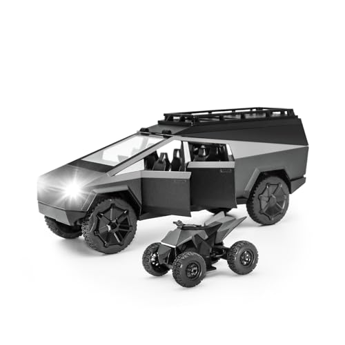 Cybertruck Spielzeug, 1/32 Cyber-Truck-Spielzeug-Legierung, Druckguss-Metall, Spielzeug-LKW mit Lichtern und Geräuschen, zurückziehbare Spielzeugautos für Kinder, Freunde, ab 3 Jahren (Wohnmobil mit Cybertruck Spielzeug, 1/32 Cyber-Truck-Spielzeug-Legierung, Druckguss-Metall, Spielzeug-LKW mit Lichtern und Geräuschen, zurückziehbare Spielzeugautos für Kinder, Freunde, ab 3 Jahren (Wohnmobil mit von Qetupa