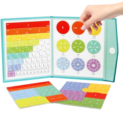 Qfdiwr Magnetisches Bruchrechnen Demonstrationsbuch - Mathematische Bruchteile Lernmagnete Puzzles - Praktische Bausteine Für Tischgrundschule Unterricht Homeschool Schüler Kinder Jugendliche von Qfdiwr