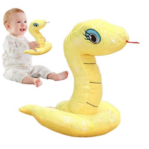 Qfdiwr Maskottchen des Jahres der Schlange, Plüsch, chinesische Neujahrsschlange | Maskottchen Pailletten Schlange Festival Tischdekoration – Plüschspielzeug aus chinesischer Simulation von Qfdiwr