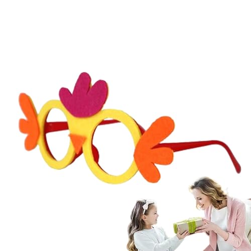 Qfdiwr -Party-Brille, Osterparty-Dekoration | Lustige Fotobooth-Requisiten mit Kükeneiern Hasenohren - Osterbrille und Zubehör für Osterparty von Qfdiwr