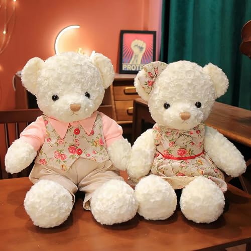 QhBdjx Niedliches Teddybär Plüschtier hochwertiger Bär mit Kleid Rock Plüsch Kissen Plüsch Puppe Mädchen Geburtstag 55CM 4 von QhBdjx