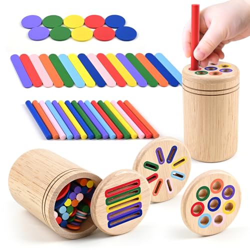 Montessori Spielzeug ab 1 2 3 Jahr,3 in 1 Holzspielzeug Motorikspielzeug,Farbe Form Sortierspielzeug, Lernspiele Sensorik Spielzeug,Geschenk Kinderspielzeug 1 Jahr für Mädchen Jungen Baby Weihnachten Montessori Spielzeug ab 1 2 3 Jahr,3 in 1 Holzspielzeug Motorikspielzeug,Farbe Form Sortierspielzeug, Lernspiele Sensorik Spielzeug,Geschenk Kinderspielzeug 1 Jahr für Mädchen Jungen Baby Weihnachten von Qhpbuy