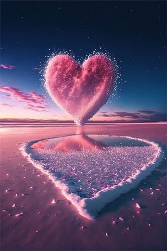Klassische Puzzles, Puzzle für Erwachsene 1000 Teile, Pink Heart Shaped Beach Farbenfrohes Puzzle für Erwachsene und Kinder 75 x 50 cm Puzzlespiele Geschenke für Frauen, Geschenke für Männer Klassische Puzzles, Puzzle für Erwachsene 1000 Teile, Pink Heart Shaped Beach Farbenfrohes Puzzle für Erwachsene und Kinder 75 x 50 cm Puzzlespiele Geschenke für Frauen, Geschenke für Männer von QiHon