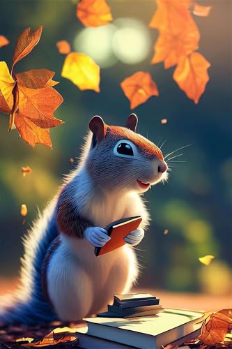 Klassische Puzzles, Puzzle für Erwachsene 120 Teile, Autumn Squirrel Farbenfrohes Puzzle für Erwachsene und Kinder 25 x 20 cm Puzzlespiele Geschenke für Frauen, Geschenke für Männer von QiHon