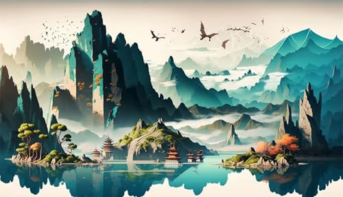 Klassische Puzzles, Puzzle für Erwachsene 120 Teile, Bergturm Landschaft Farbenfrohes Puzzle für Erwachsene und Kinder 25 x 20 cm Puzzlespiele Geschenke für Frauen, Geschenke für Männer von QiHon