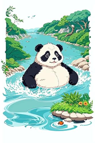 Klassische Puzzles, Puzzle für Erwachsene 120 Teile, Cartoon Panda Farbenfrohes Puzzle für Erwachsene und Kinder 25 x 20 cm Puzzlespiele Geschenke für Frauen, Geschenke für Männer von QiHon