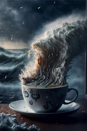 Klassische Puzzles, Puzzle für Erwachsene 120 Teile, Cup Ocean Waves Farbenfrohes Puzzle für Erwachsene und Kinder 25 x 20 cm Puzzlespiele Geschenke für Frauen, Geschenke für Männer von QiHon