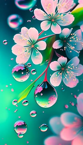 Klassische Puzzles, Puzzle für Erwachsene 120 Teile, Pink Flower Droplets Farbenfrohes Puzzle für Erwachsene und Kinder 25 x 20 cm Puzzlespiele Geschenke für Frauen, Geschenke für Männer von QiHon