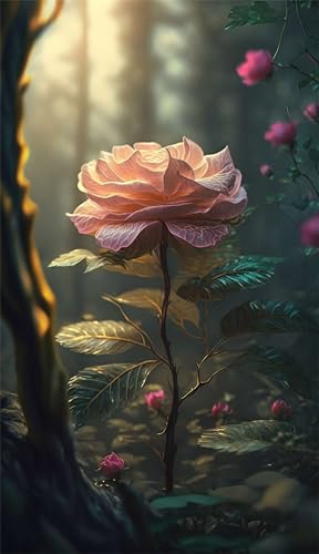 Klassische Puzzles, Puzzle für Erwachsene 120 Teile, Pink Flowers Farbenfrohes Puzzle für Erwachsene und Kinder 25 x 20 cm Puzzlespiele Geschenke für Frauen, Geschenke für Männer von QiHon
