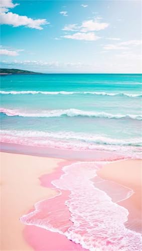 Klassische Puzzles, Puzzle für Erwachsene 120 Teile, Pink Wave Beach Farbenfrohes Puzzle für Erwachsene und Kinder 25 x 20 cm Puzzlespiele Geschenke für Frauen, Geschenke für Männer von QiHon