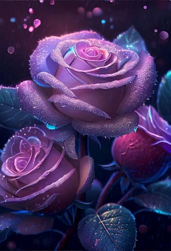 Klassische Puzzles, Puzzle für Erwachsene 120 Teile, Purple Roses Farbenfrohes Puzzle für Erwachsene und Kinder 25 x 20 cm Puzzlespiele Geschenke für Frauen, Geschenke für Männer von QiHon