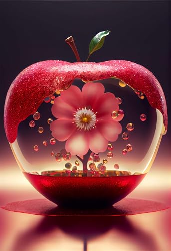 Klassische Puzzles, Puzzle für Erwachsene 120 Teile, Red Flower Fruit Farbenfrohes Puzzle für Erwachsene und Kinder 25 x 20 cm Puzzlespiele Geschenke für Frauen, Geschenke für Männer von QiHon