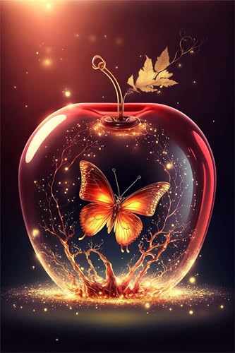 Klassische Puzzles, Puzzle für Erwachsene 120 Teile, Red Fruit Butterfly Farbenfrohes Puzzle für Erwachsene und Kinder 25 x 20 cm Puzzlespiele Geschenke für Frauen, Geschenke für Männer von QiHon