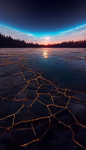 Klassische Puzzles, Puzzle für Erwachsene 120 Teile, Winter Sunset Ice Farbenfrohes Puzzle für Erwachsene und Kinder 25 x 20 cm Puzzlespiele Geschenke für Frauen, Geschenke für Männer von QiHon