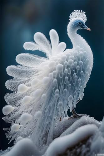 Klassische Puzzles, Puzzle für Erwachsene 1200 Teile, Beautiful White Peacock Farbenfrohes Puzzle für Erwachsene und Kinder 75 x 50 cm Puzzlespiele Geschenke für Frauen, Geschenke für Männer von QiHon