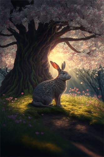 Klassische Puzzles, Puzzle für Erwachsene 1200 Teile, Tree Animal Bunny Farbenfrohes Puzzle für Erwachsene und Kinder 75 x 50 cm Puzzlespiele Geschenke für Frauen, Geschenke für Männer von QiHon