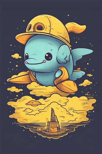 Klassische Puzzles, Puzzle für Erwachsene 1200 Teile, Yellow Blue Dolphin Farbenfrohes Puzzle für Erwachsene und Kinder 75 x 50 cm Puzzlespiele Geschenke für Frauen, Geschenke für Männer von QiHon