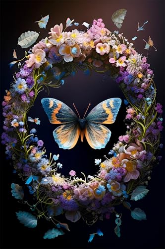 Klassische Puzzles, Puzzle für Erwachsene 200 Teile, Girlande Schmetterling Farbenfrohes Puzzle für Erwachsene und Kinder 35 x 25 cm Puzzlespiele Geschenke für Frauen, Geschenke für Männer von QiHon