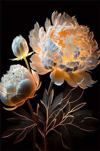 Klassische Puzzles, Puzzle für Erwachsene 2000 Teile, Pfingstrose Orange Farbenfrohes Puzzle für Erwachsene und Kinder 100 x 70 cm Puzzlespiele Geschenke für Frauen, Geschenke für Männer von QiHon