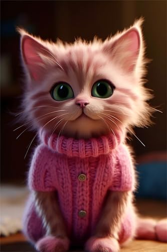 Klassische Puzzles, Puzzle für Erwachsene 2000 Teile, Pink Cute Kitten Farbenfrohes Puzzle für Erwachsene und Kinder 100 x 70 cm Puzzlespiele Geschenke für Frauen, Geschenke für Männer von QiHon