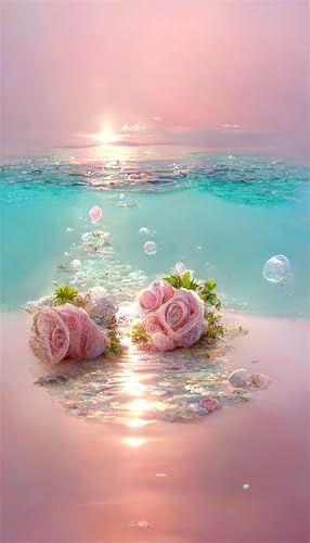 Klassische Puzzles, Puzzle für Erwachsene 2000 Teile, Pink Roses Beach Farbenfrohes Puzzle für Erwachsene und Kinder 100 x 70 cm Puzzlespiele Geschenke für Frauen, Geschenke für Männer von QiHon
