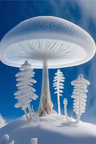Klassische Puzzles, Puzzle für Erwachsene 2000 Teile, Snow Mushroom Tree Farbenfrohes Puzzle für Erwachsene und Kinder 100 x 70 cm Puzzlespiele Geschenke für Frauen, Geschenke für Männer von QiHon