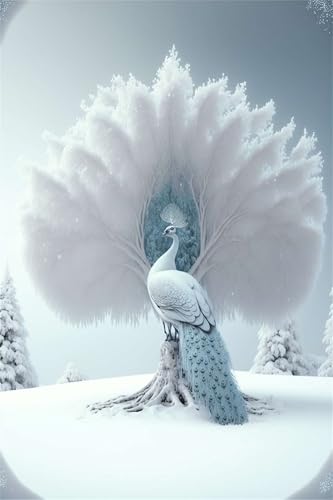 Klassische Puzzles, Puzzle für Erwachsene 2000 Teile, Snow White Peacock Farbenfrohes Puzzle für Erwachsene und Kinder 100 x 70 cm Puzzlespiele Geschenke für Frauen, Geschenke für Männer von QiHon