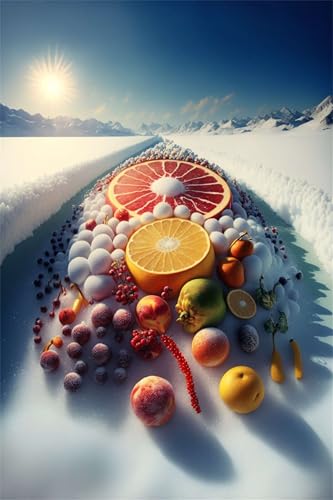 Klassische Puzzles, Puzzle für Erwachsene 2000 Teile, Sunshine Snow Fruit Farbenfrohes Puzzle für Erwachsene und Kinder 100 x 70 cm Puzzlespiele Geschenke für Frauen, Geschenke für Männer von QiHon