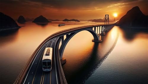 Klassische Puzzles, Puzzle für Erwachsene 300 Teile, Brücke Sonnenuntergang Farbenfrohes Puzzle für Erwachsene und Kinder 38 x 26 cm Puzzlespiele Geschenke für Frauen, Geschenke für Männer Klassische Puzzles, Puzzle für Erwachsene 300 Teile, Brücke Sonnenuntergang Farbenfrohes Puzzle für Erwachsene und Kinder 38 x 26 cm Puzzlespiele Geschenke für Frauen, Geschenke für Männer von QiHon