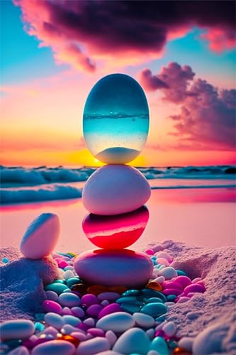 Klassische Puzzles, Puzzle für Erwachsene 300 Teile, Goose Warm Stone Beach Farbenfrohes Puzzle für Erwachsene und Kinder 38 x 26 cm Puzzlespiele Geschenke für Frauen, Geschenke für Männer von QiHon