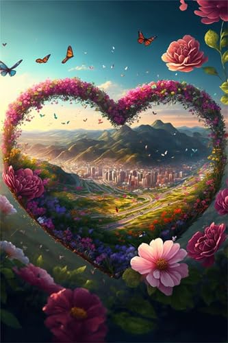 Klassische Puzzles, Puzzle für Erwachsene 300 Teile, Pink Flower Heart Farbenfrohes Puzzle für Erwachsene und Kinder 38 x 26 cm Puzzlespiele Geschenke für Frauen, Geschenke für Männer Klassische Puzzles, Puzzle für Erwachsene 300 Teile, Pink Flower Heart Farbenfrohes Puzzle für Erwachsene und Kinder 38 x 26 cm Puzzlespiele Geschenke für Frauen, Geschenke für Männer von QiHon